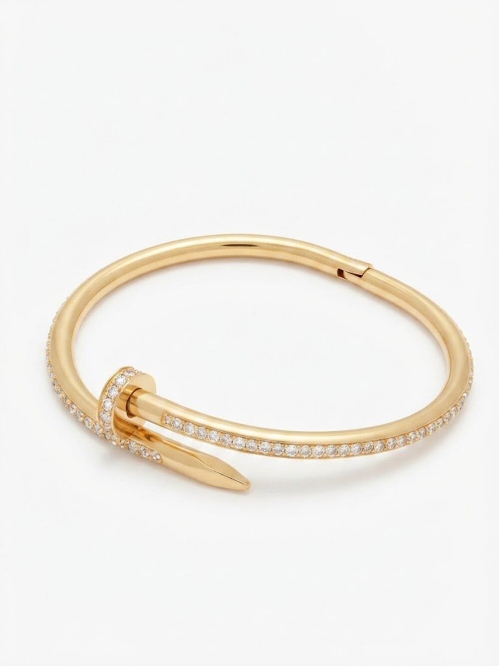 18K Gold Nail Cuff Bracelet, Non tarnish, Stainless Steel